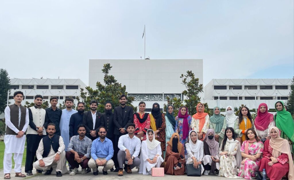 PCF’s mission mobilizing youth of Pakistan, CEO with young volunteers at Parliament House Islamabad