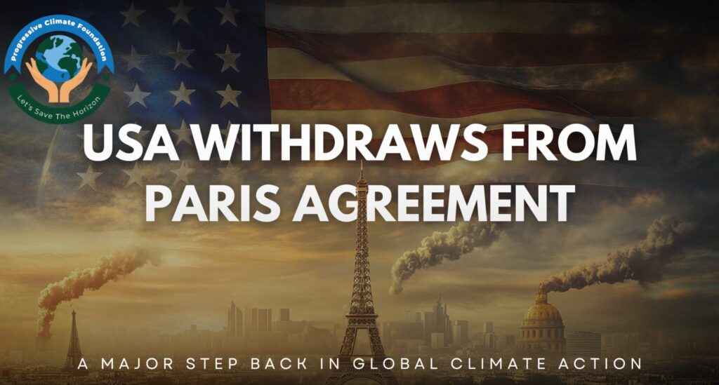 Illustration explaining the United States withdrawal from the Paris Climate Agreement