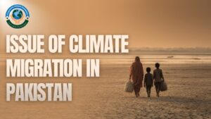 Illustration representing climate migration in Pakistan and its impact on vulnerable communities